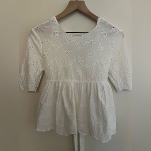 Topshop white bohemian top